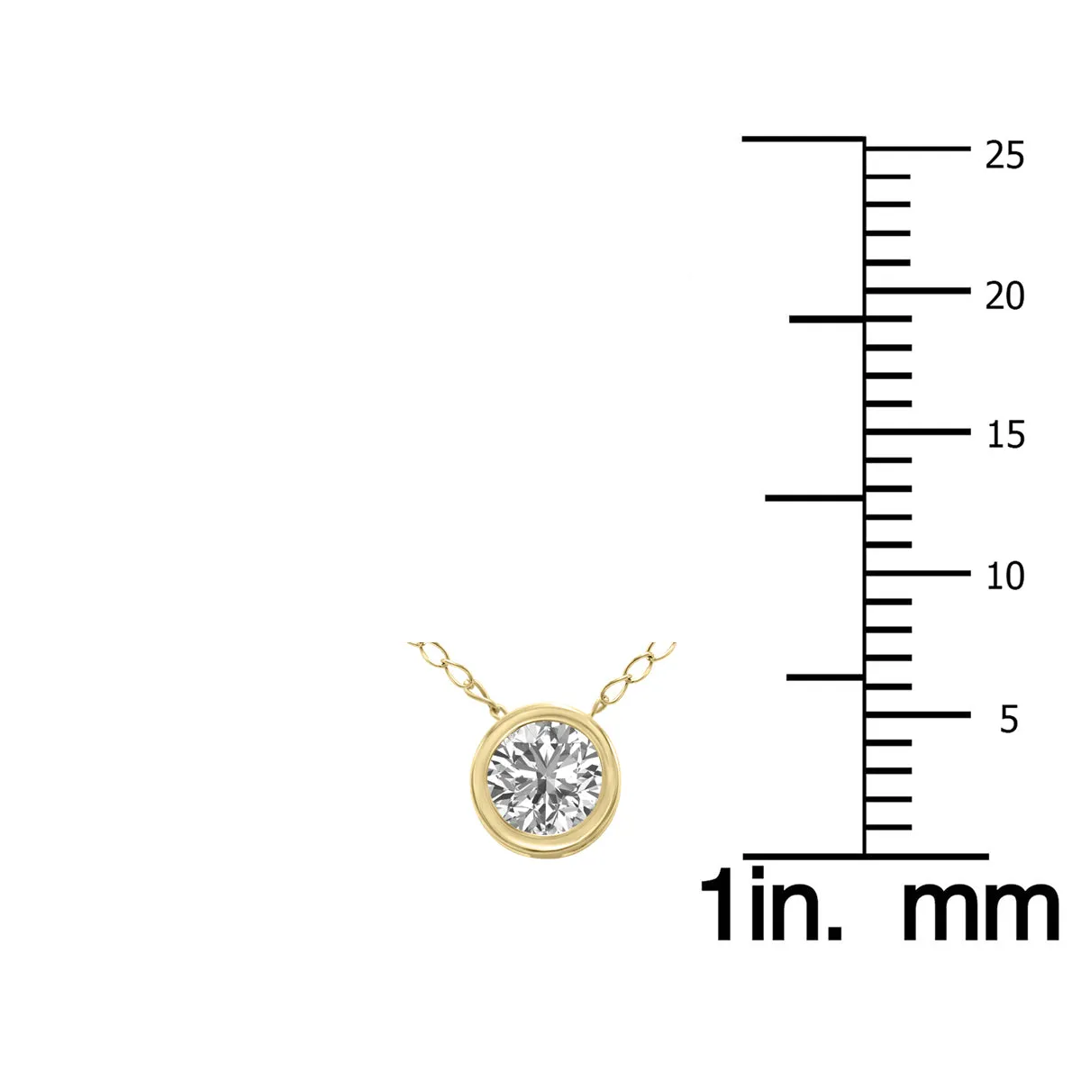 1/4 Carat Lab Grown Diamond Bezel Pendant In 14K Yellow Gold