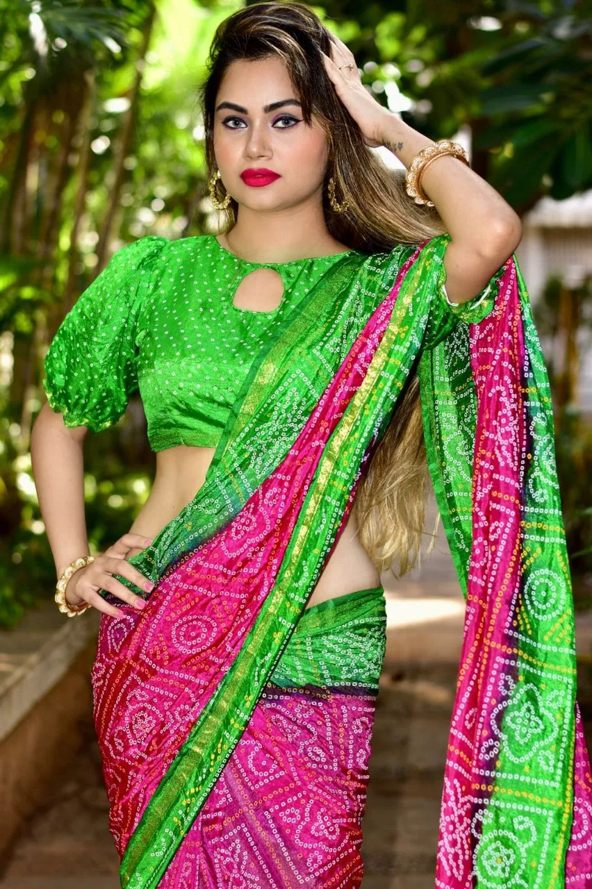 Beautiful Party Wear Bandhani Saree Manjri Vol-2