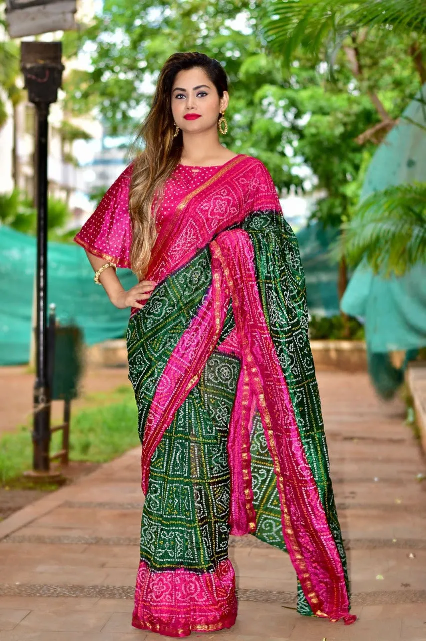 Beautiful Party Wear Bandhani Saree Manjri Vol-2