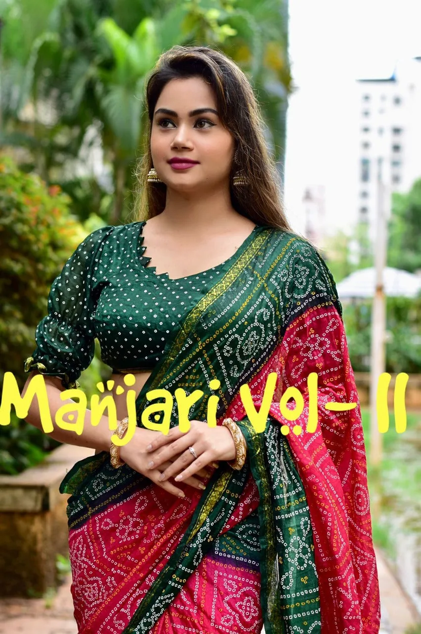 Beautiful Party Wear Bandhani Saree Manjri Vol-2