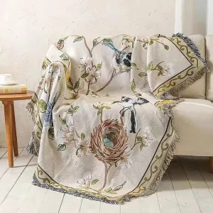 Boho Birdy Throw / Blanket / Beach Rug
