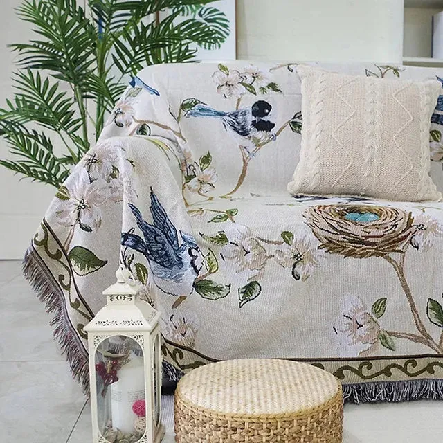 Boho Birdy Throw / Blanket / Beach Rug
