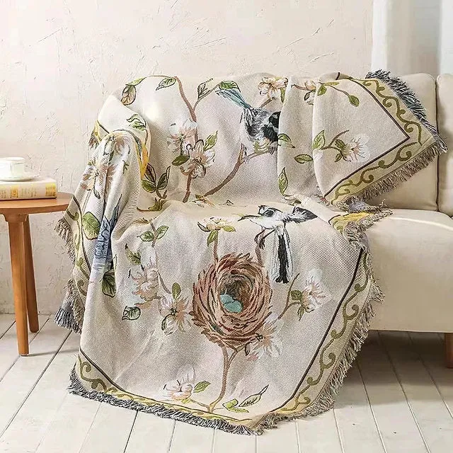 Boho Birdy Throw / Blanket / Beach Rug