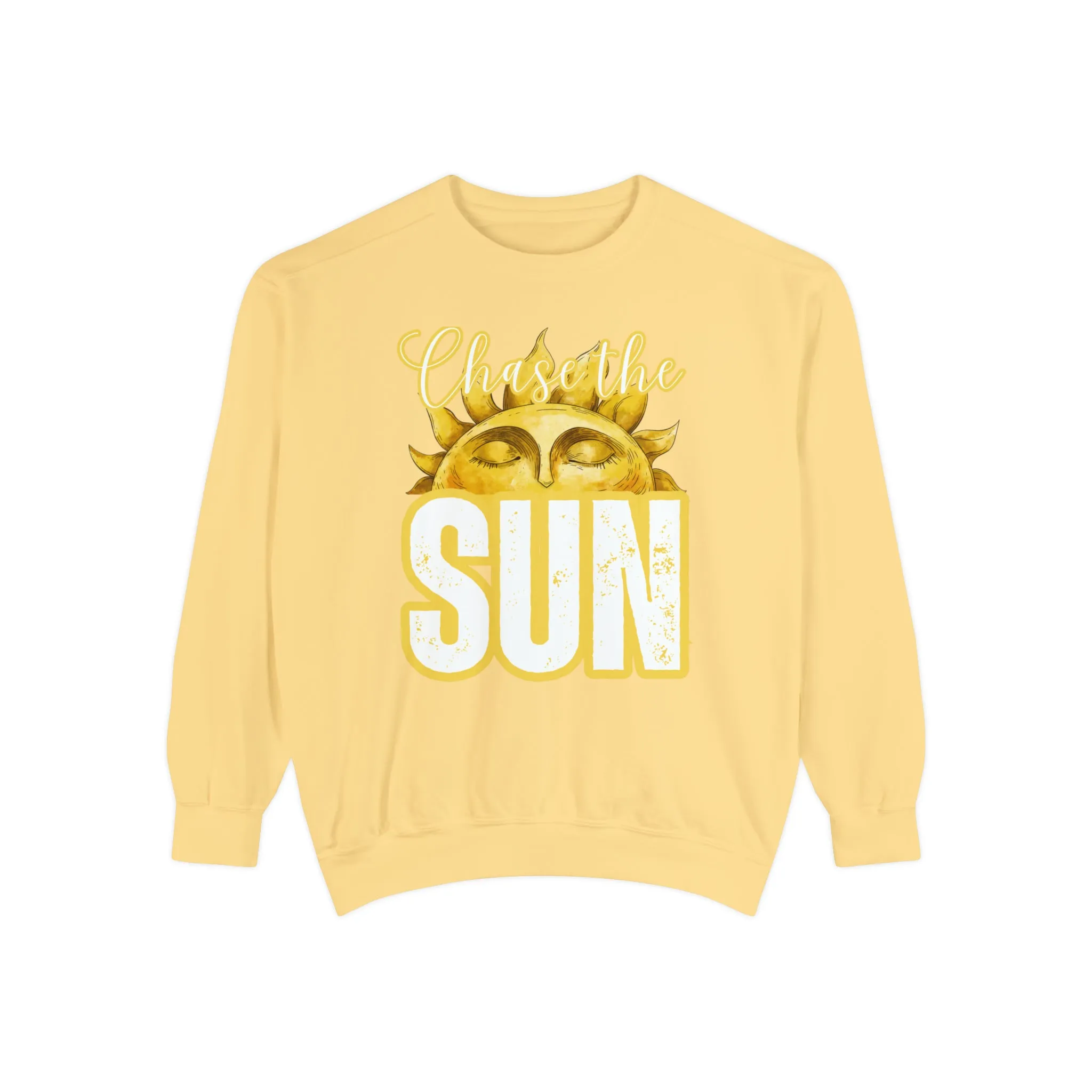 Chase the Sun Women's Comfort Colors Sweatshirt - Cozy and Inspirational