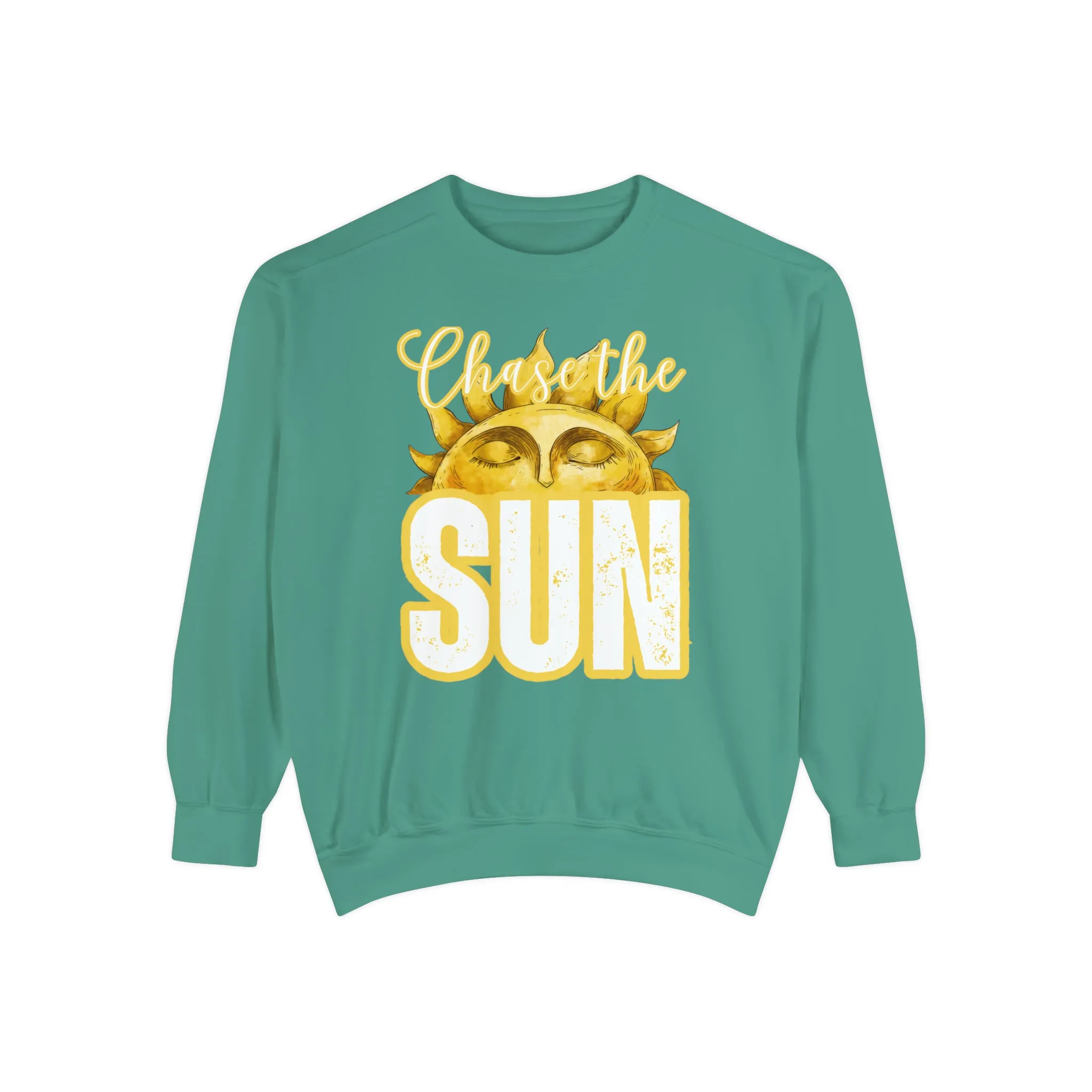 Chase the Sun Women's Comfort Colors Sweatshirt - Cozy and Inspirational