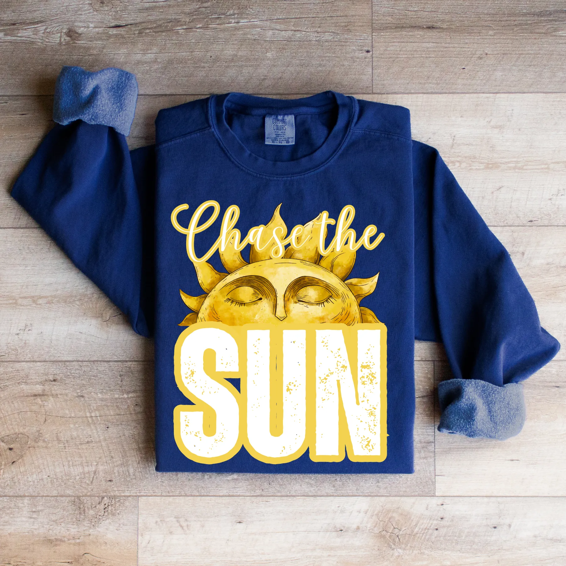 Chase the Sun Women's Comfort Colors Sweatshirt - Cozy and Inspirational