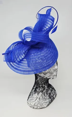 Cobalt Blue Layered Looped Hairband Fascinator