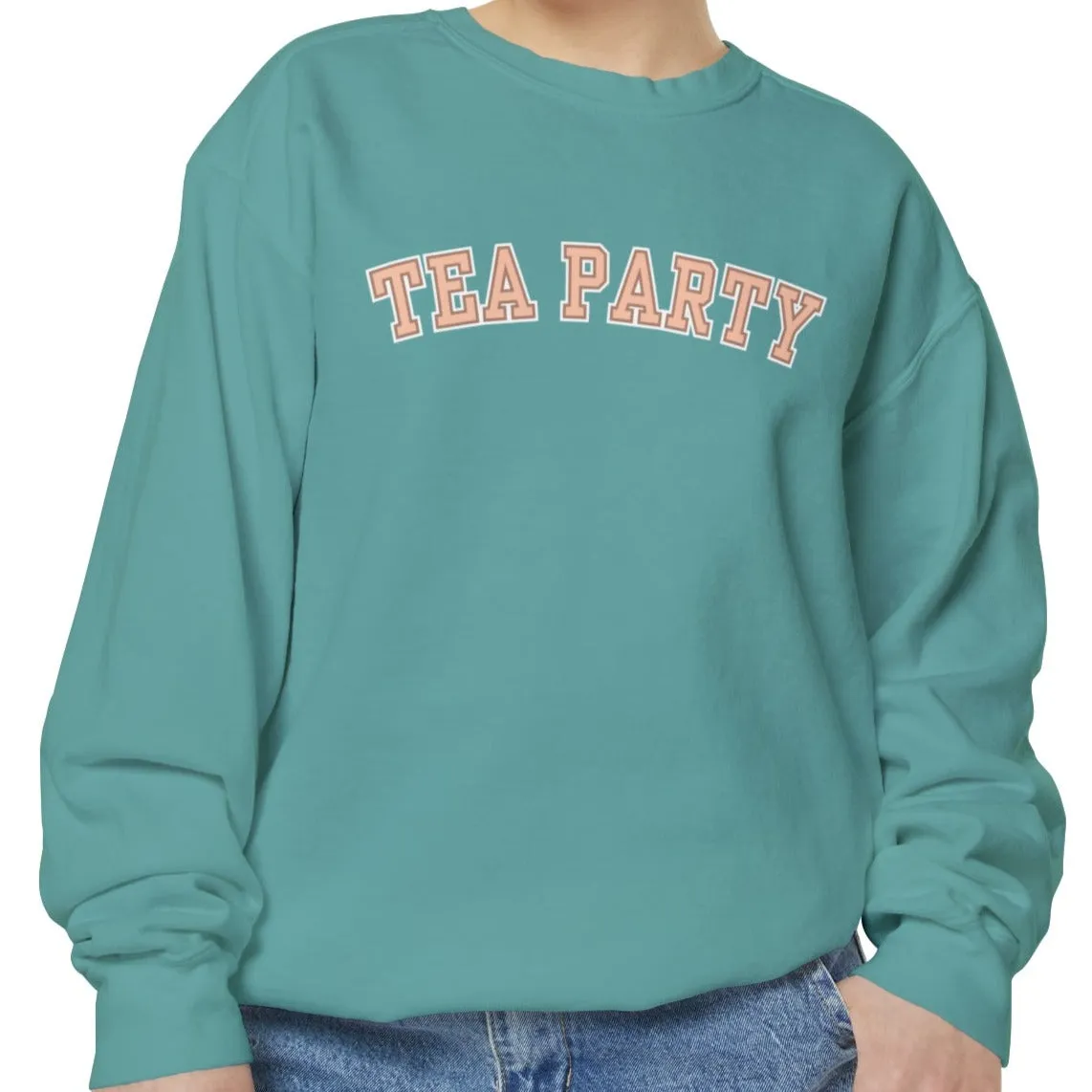 Comfort Colors Women's Tea Party Vibes Sweatshirt: Cozy Gossip Session Attire