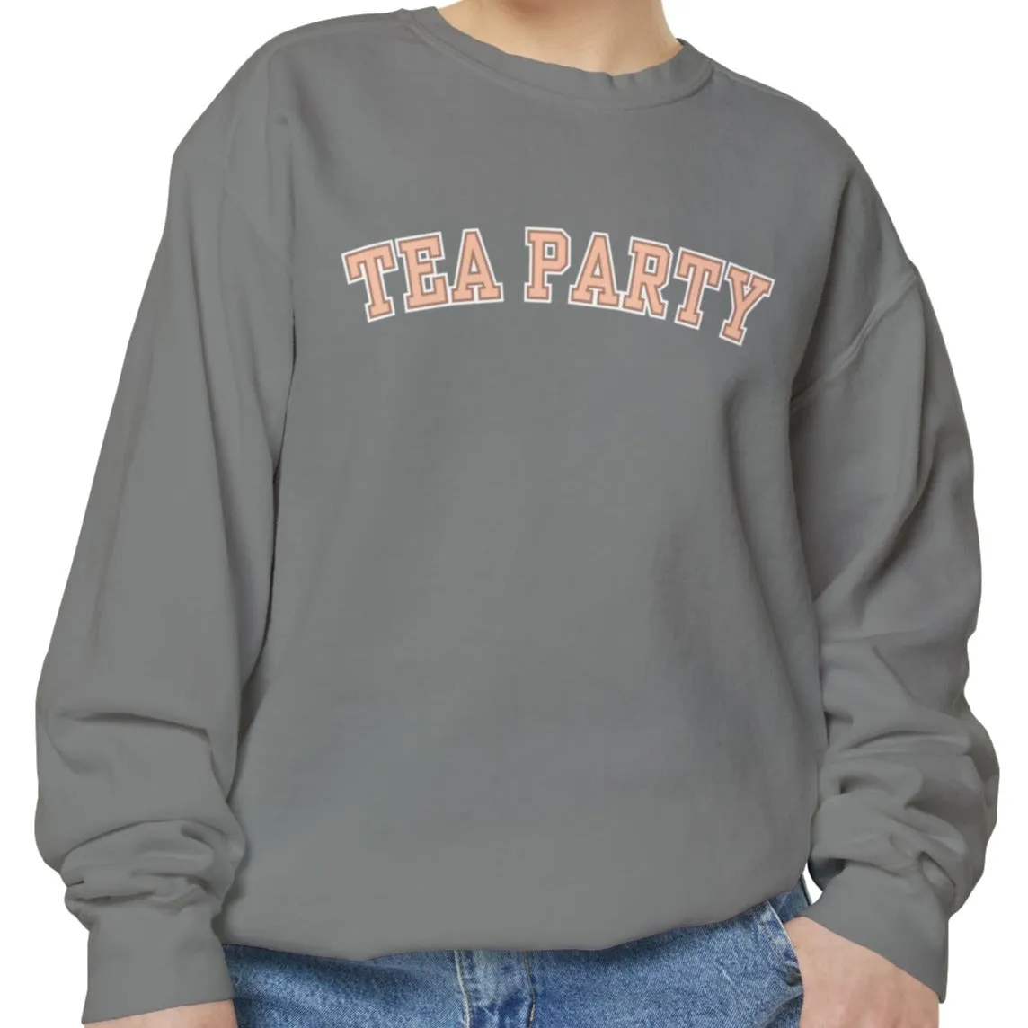 Comfort Colors Women's Tea Party Vibes Sweatshirt: Cozy Gossip Session Attire