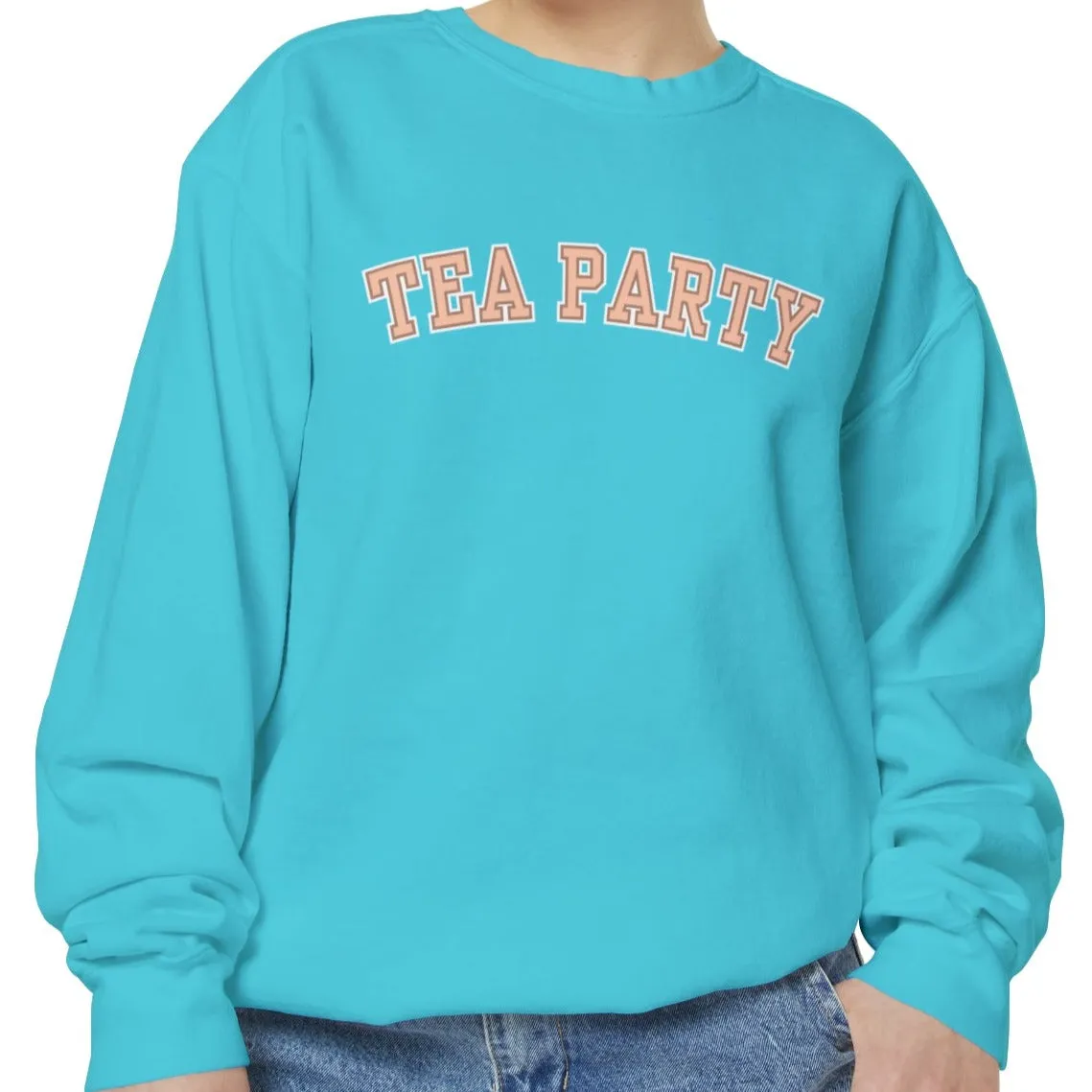 Comfort Colors Women's Tea Party Vibes Sweatshirt: Cozy Gossip Session Attire