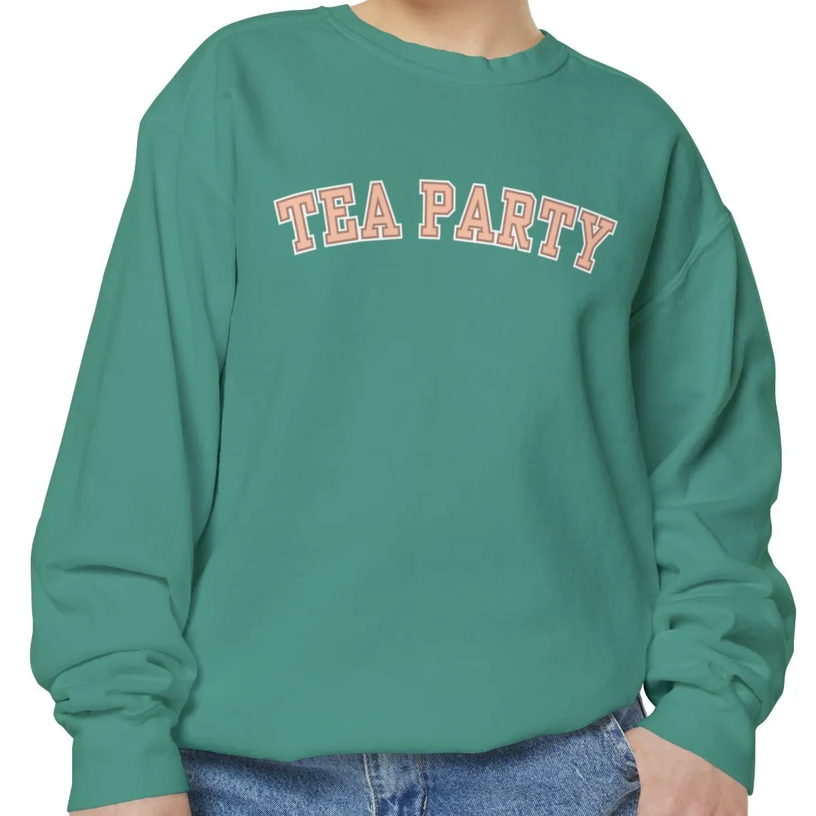 Comfort Colors Women's Tea Party Vibes Sweatshirt: Cozy Gossip Session Attire