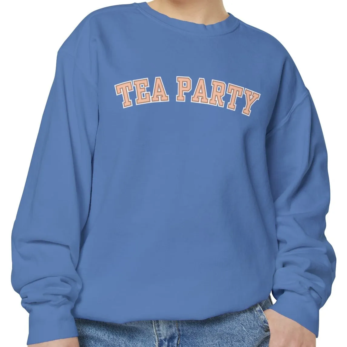 Comfort Colors Women's Tea Party Vibes Sweatshirt: Cozy Gossip Session Attire