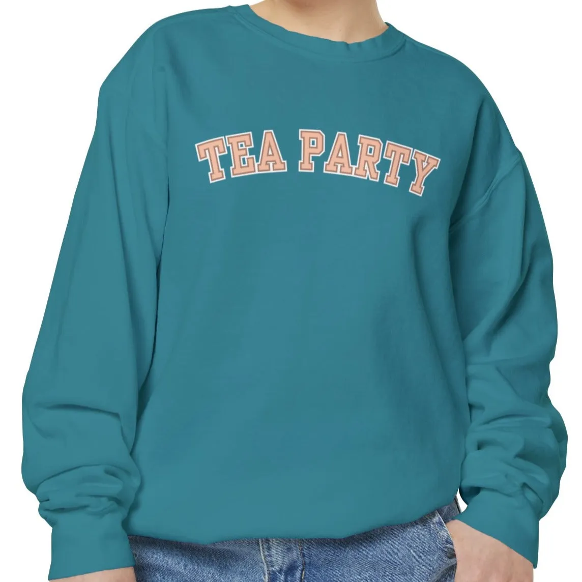 Comfort Colors Women's Tea Party Vibes Sweatshirt: Cozy Gossip Session Attire
