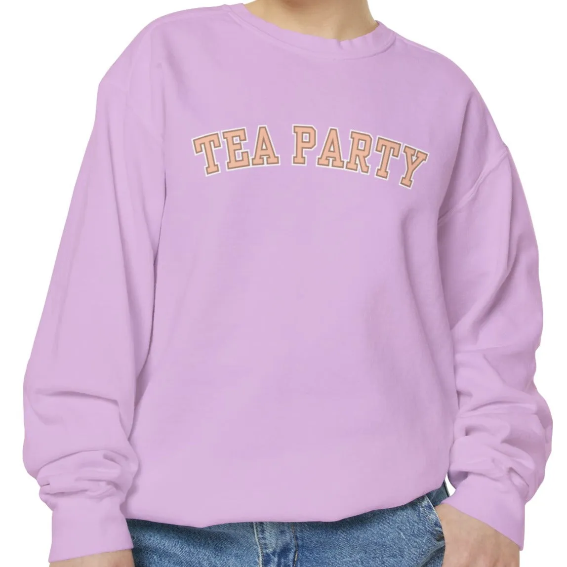 Comfort Colors Women's Tea Party Vibes Sweatshirt: Cozy Gossip Session Attire