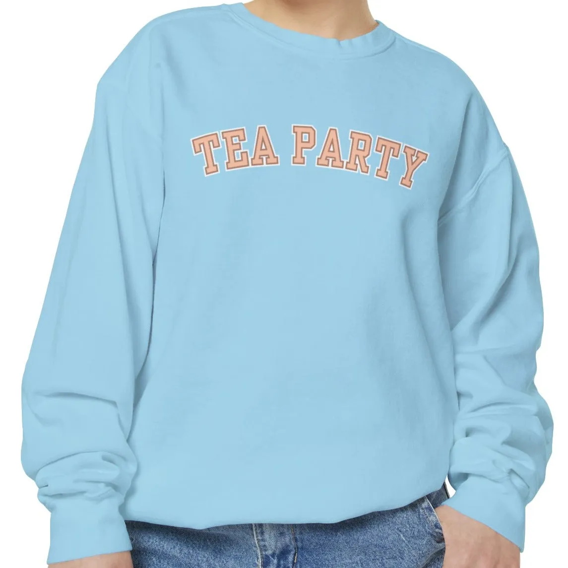 Comfort Colors Women's Tea Party Vibes Sweatshirt: Cozy Gossip Session Attire