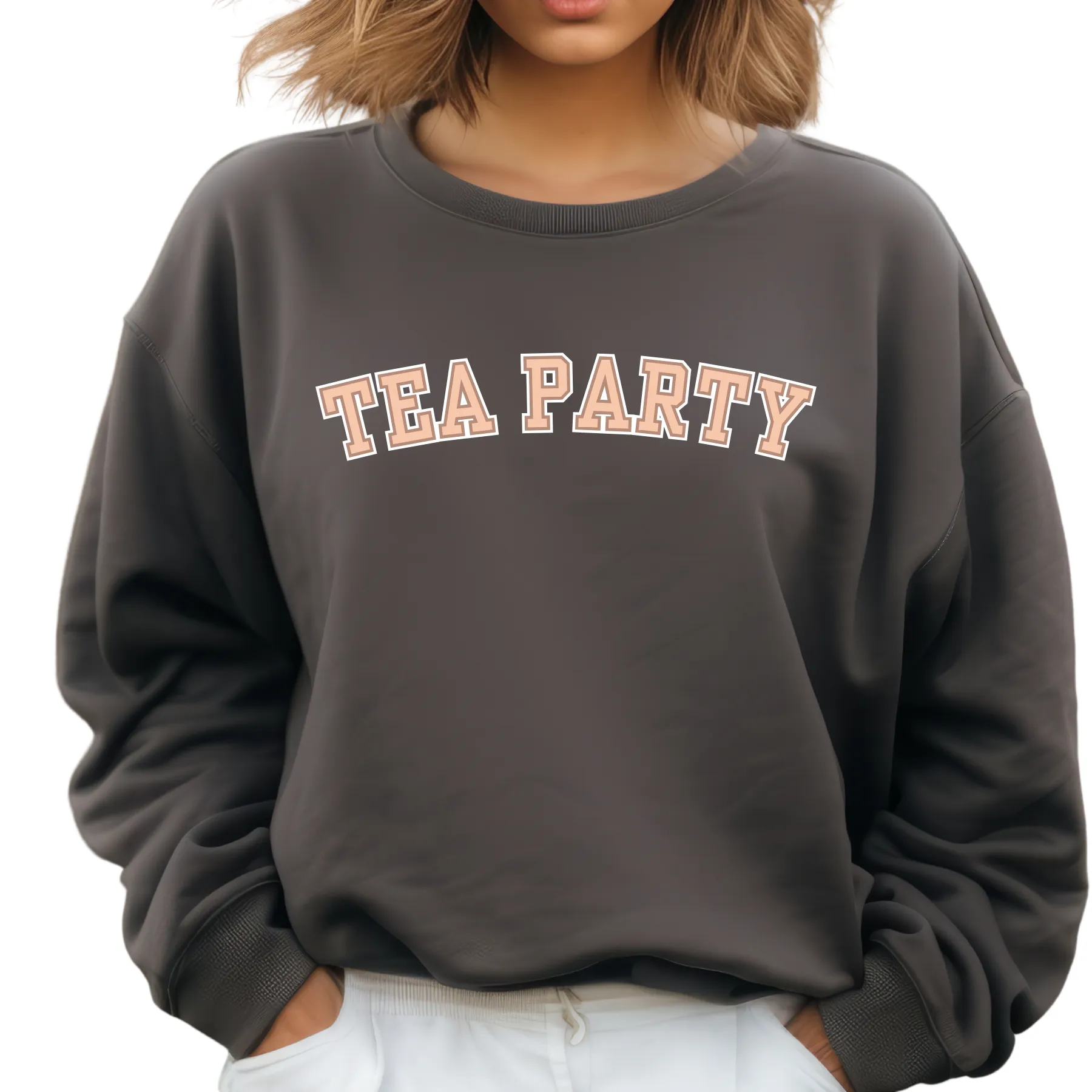 Comfort Colors Women's Tea Party Vibes Sweatshirt: Cozy Gossip Session Attire