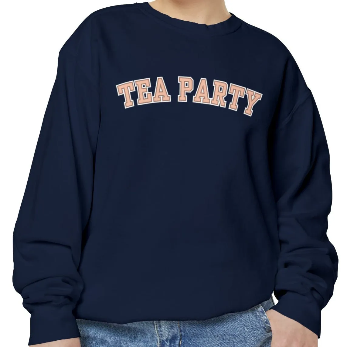 Comfort Colors Women's Tea Party Vibes Sweatshirt: Cozy Gossip Session Attire