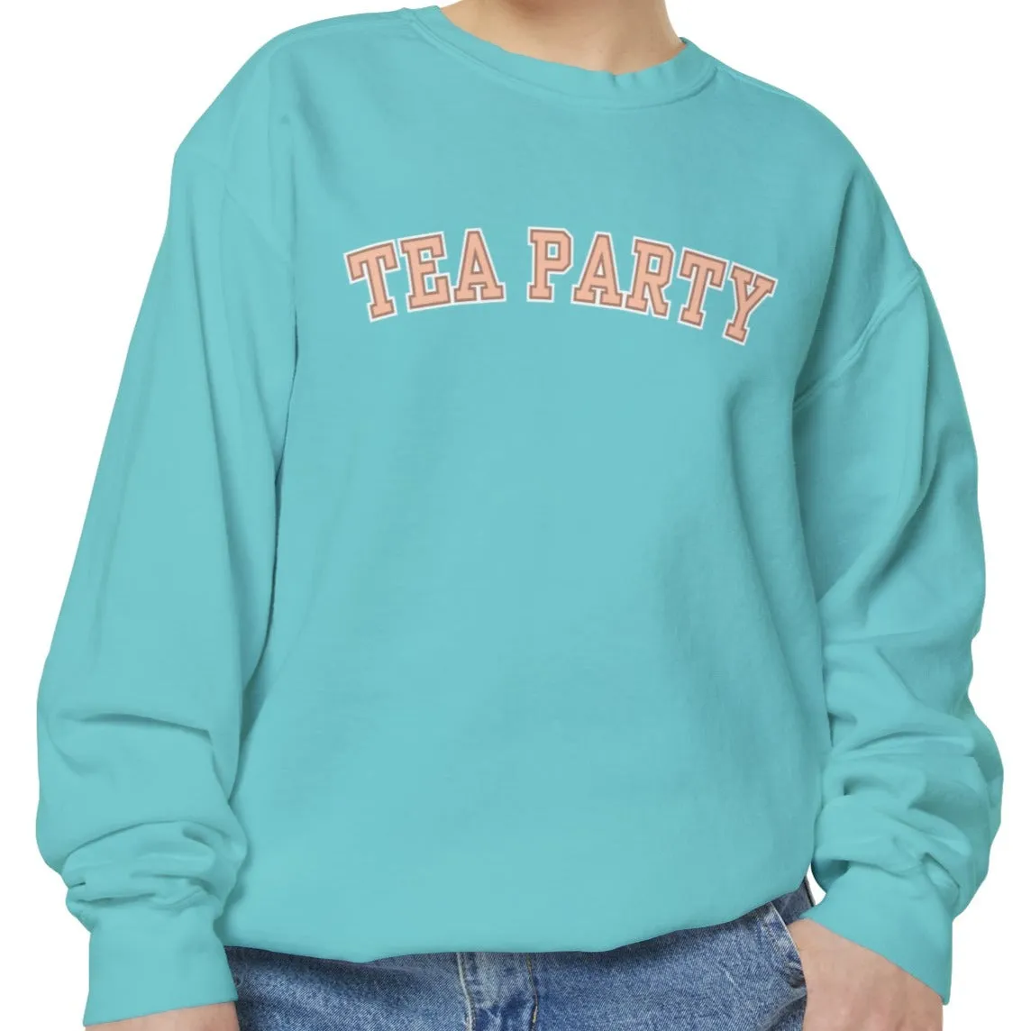 Comfort Colors Women's Tea Party Vibes Sweatshirt: Cozy Gossip Session Attire