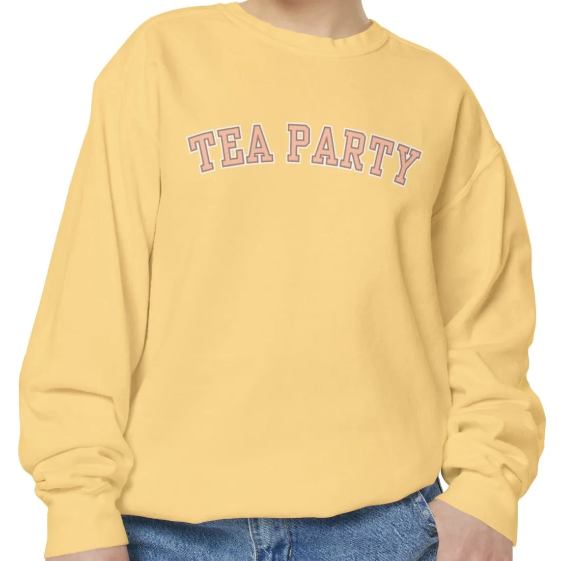 Comfort Colors Women's Tea Party Vibes Sweatshirt: Cozy Gossip Session Attire