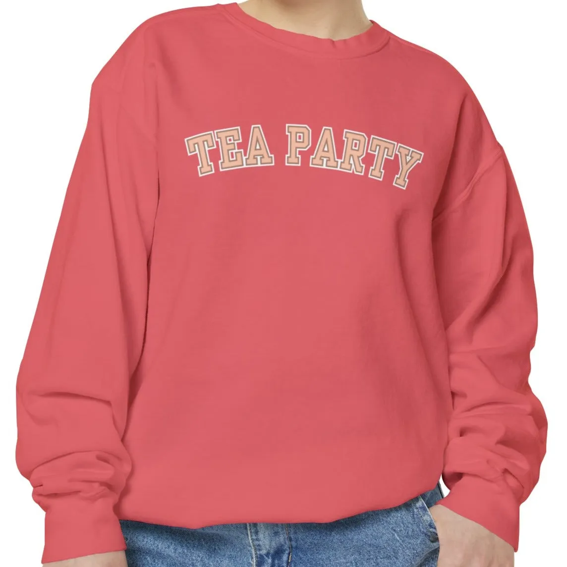 Comfort Colors Women's Tea Party Vibes Sweatshirt: Cozy Gossip Session Attire