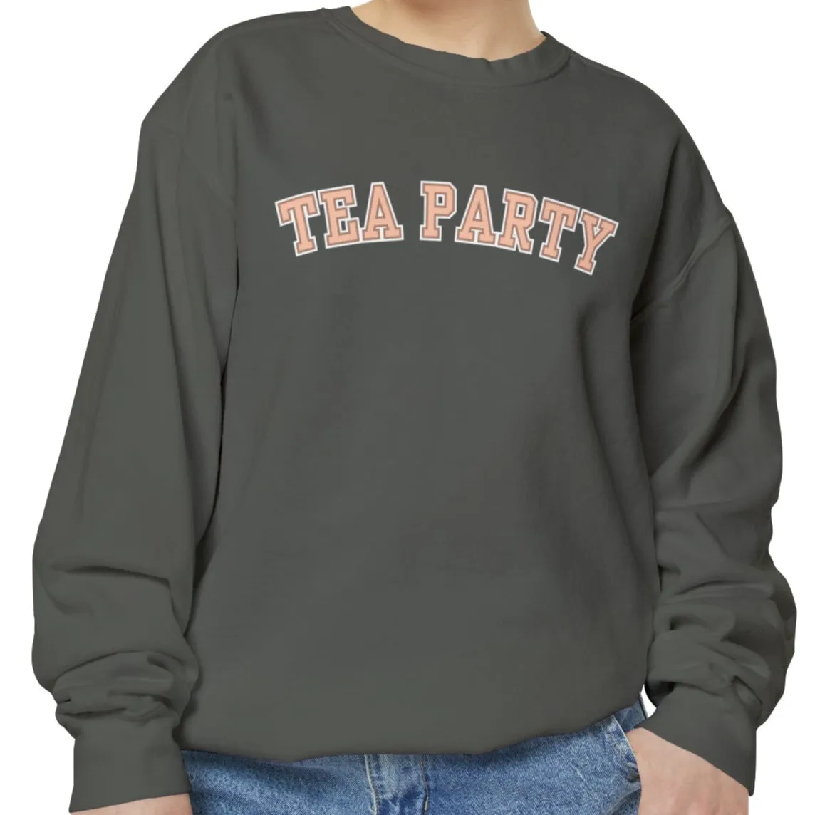 Comfort Colors Women's Tea Party Vibes Sweatshirt: Cozy Gossip Session Attire