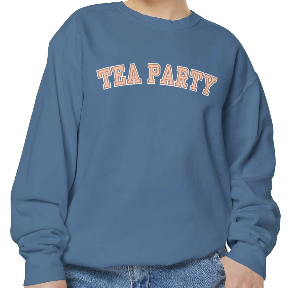 Comfort Colors Women's Tea Party Vibes Sweatshirt: Cozy Gossip Session Attire