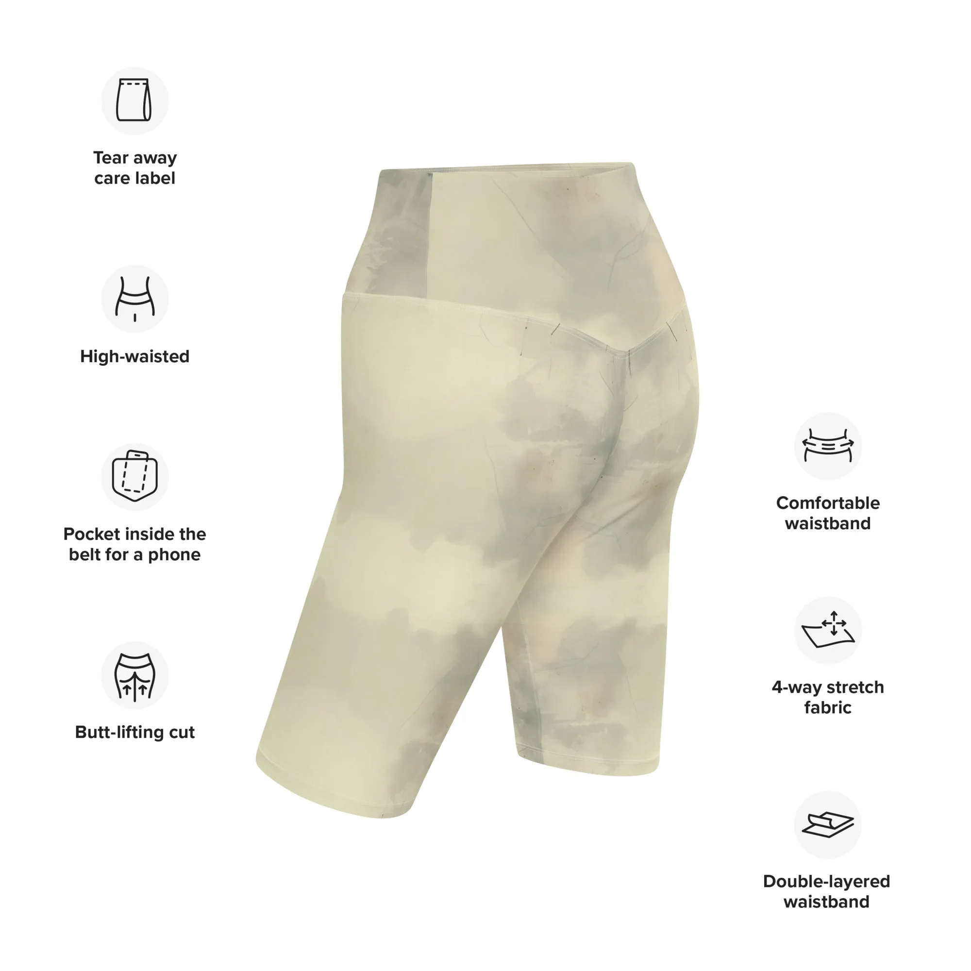 Elegant Ivory Biker Shorts