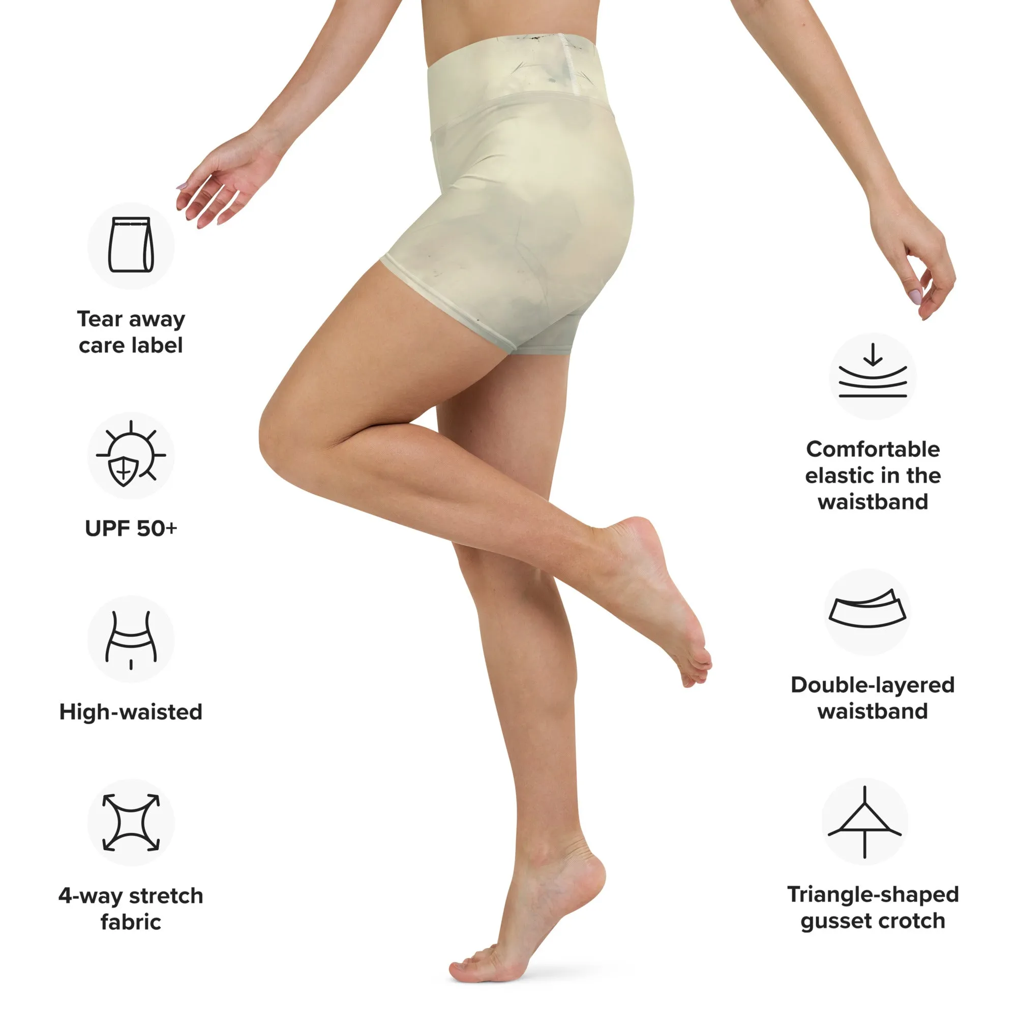 Elegant Ivory Yoga Shorts