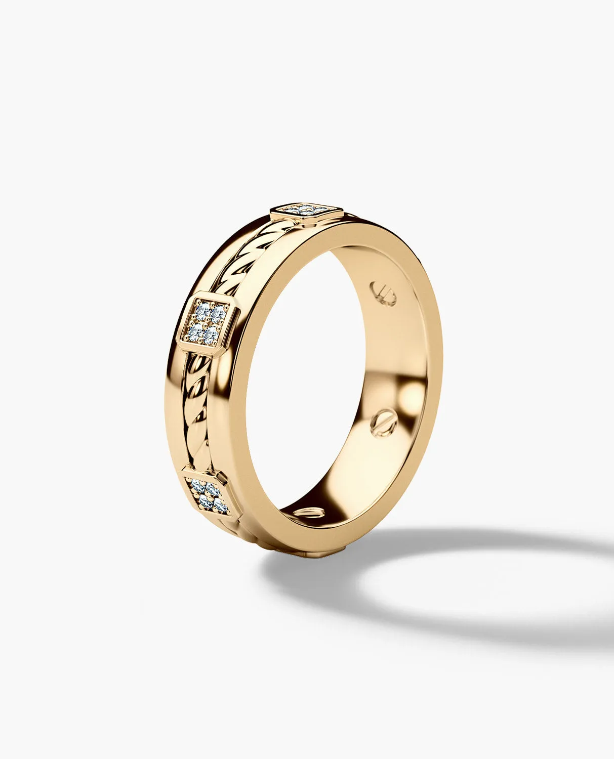 FAIRBANKS Gold Wedding Ring with 0.25ct Diamonds