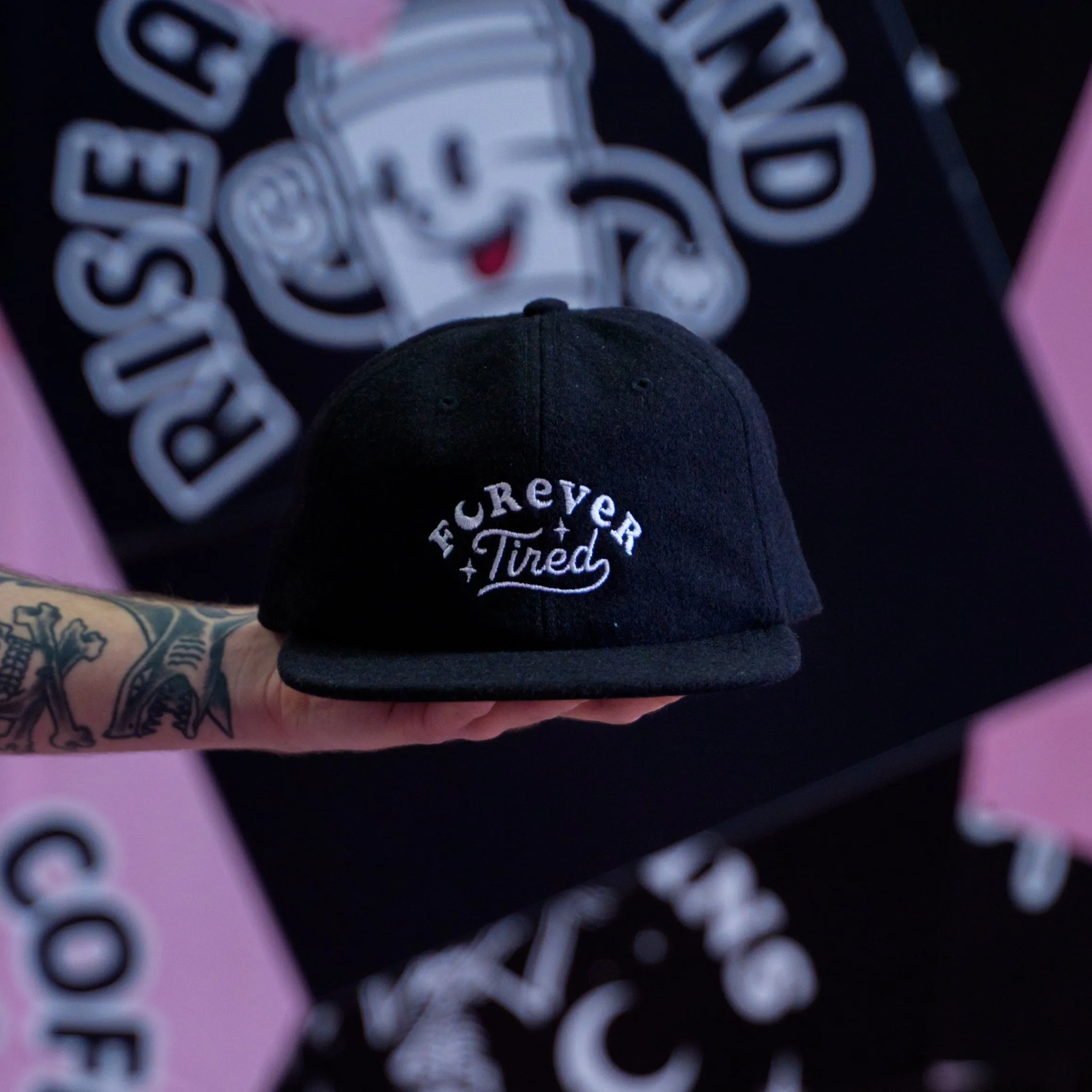 FOREVER TIRED - BLACK WOOL 6PANEL
