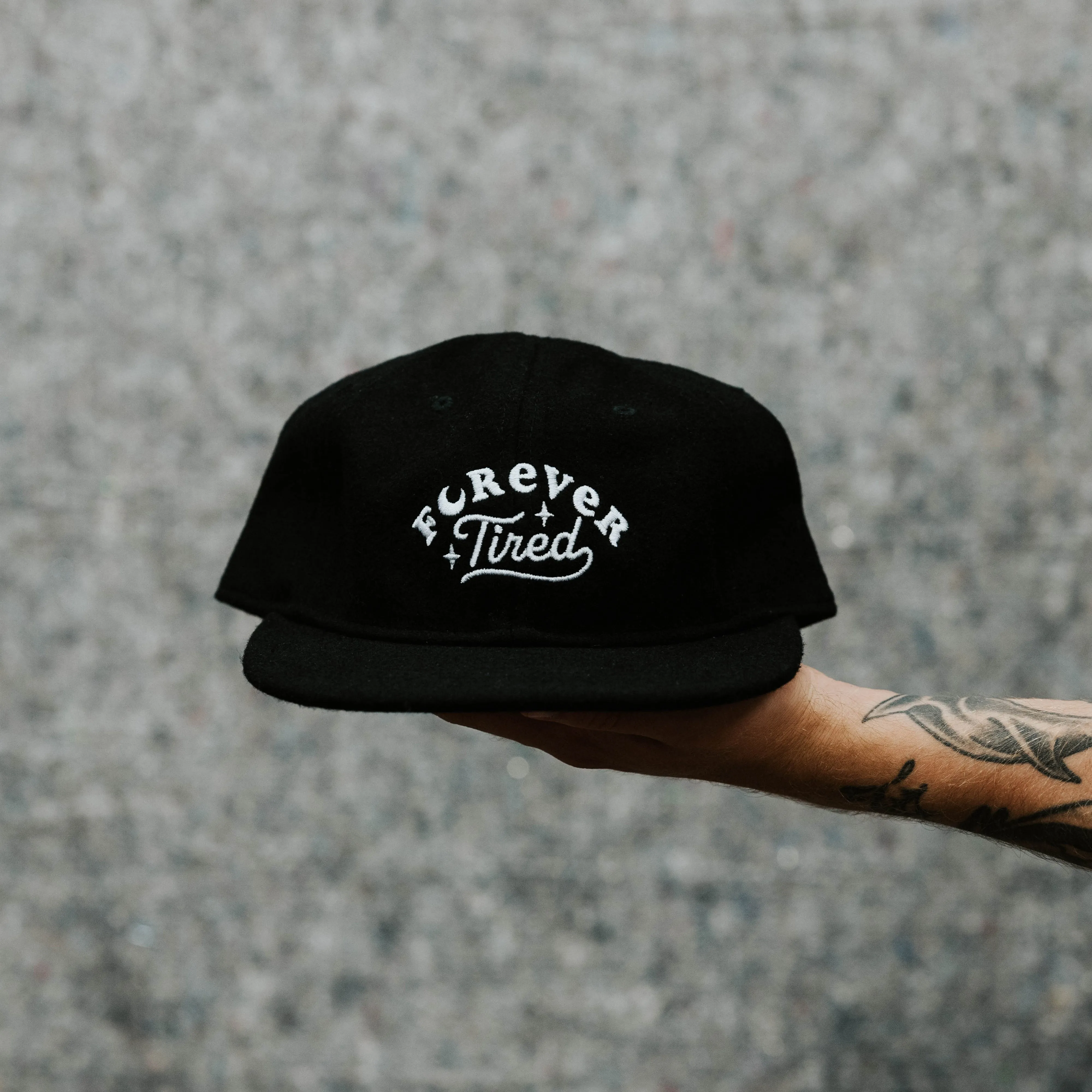 FOREVER TIRED - BLACK WOOL 6PANEL