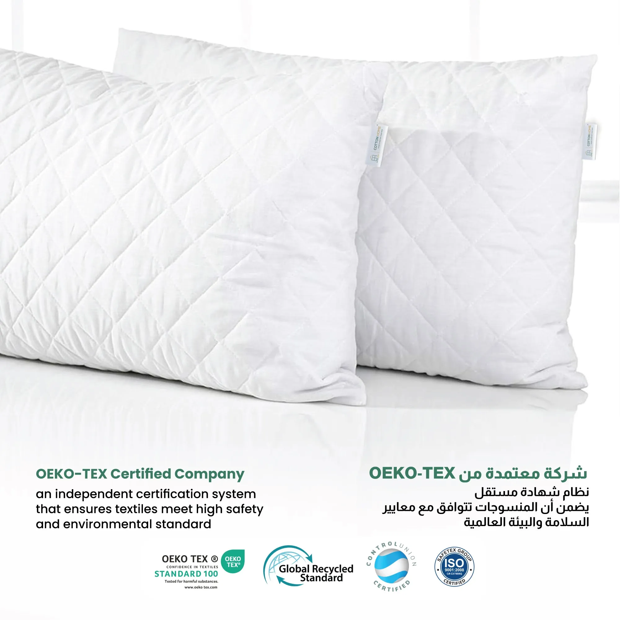 Four Seasons Quilted Pillow Bed Pillows for Sleeping Hotel Pillow White 50x75 cm Pack of 2