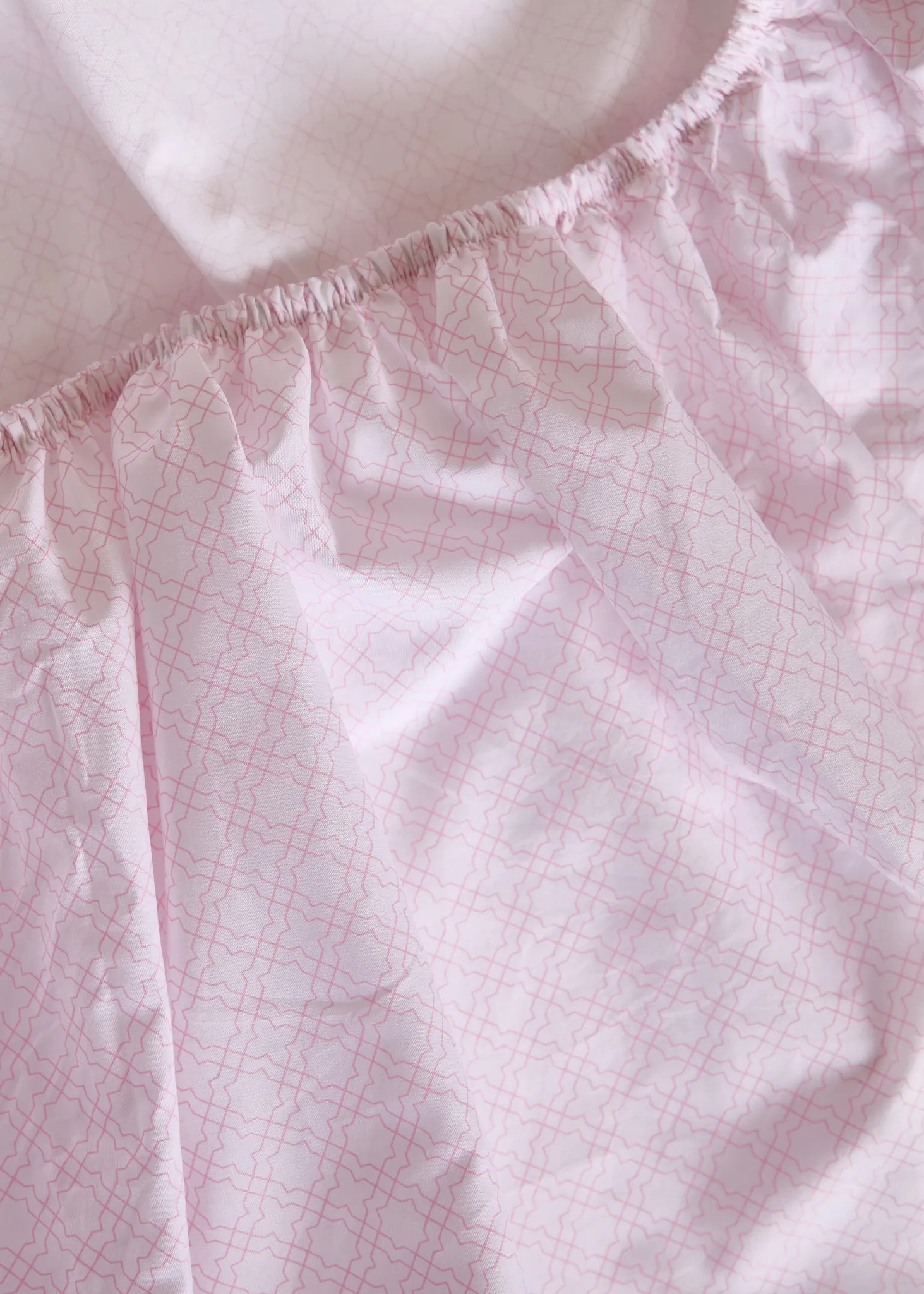 Foxford Pink Trellis Fitted Sheet
