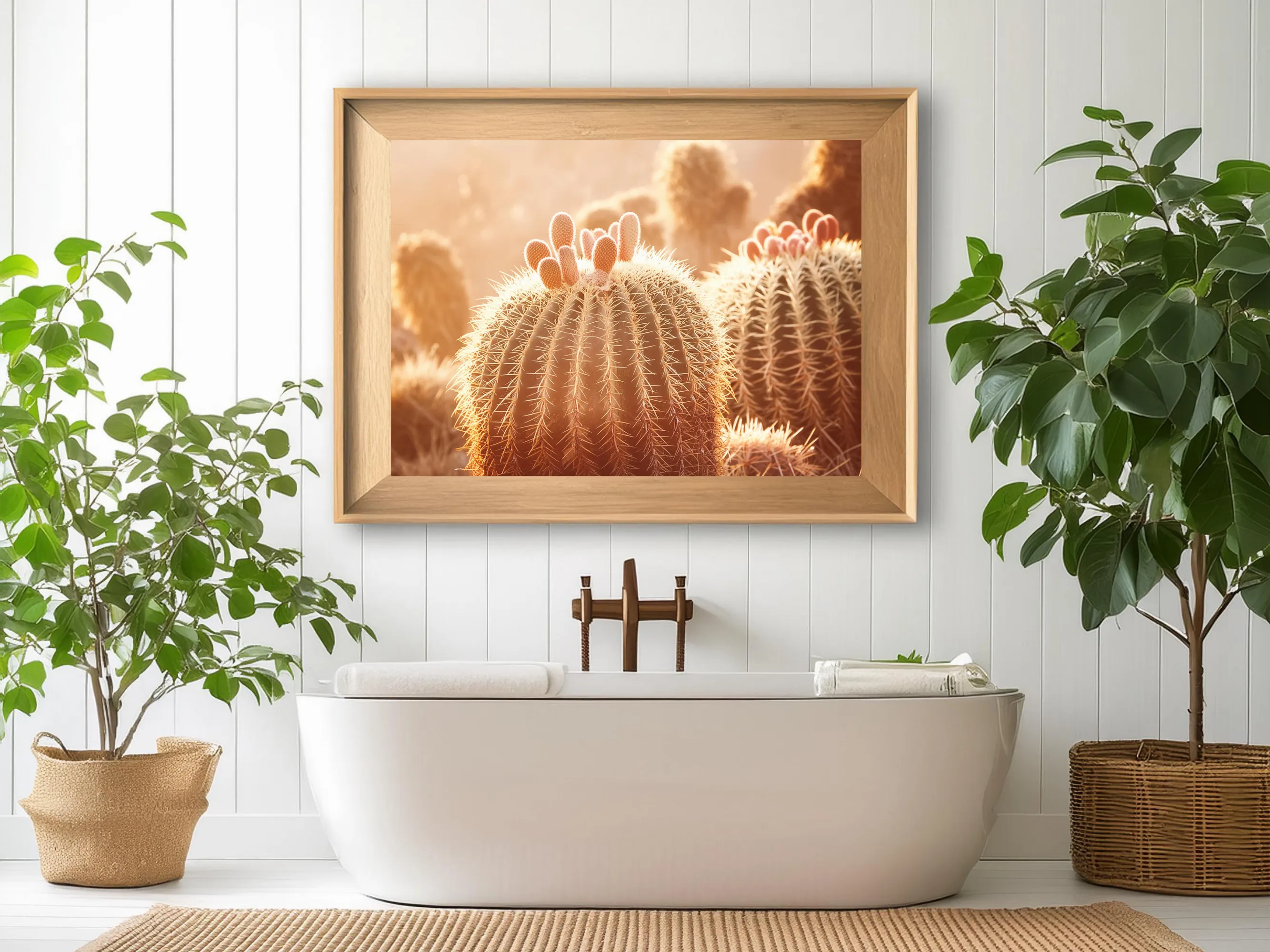 Golden Hour Cacti Scene Nature Inspired Wall Art