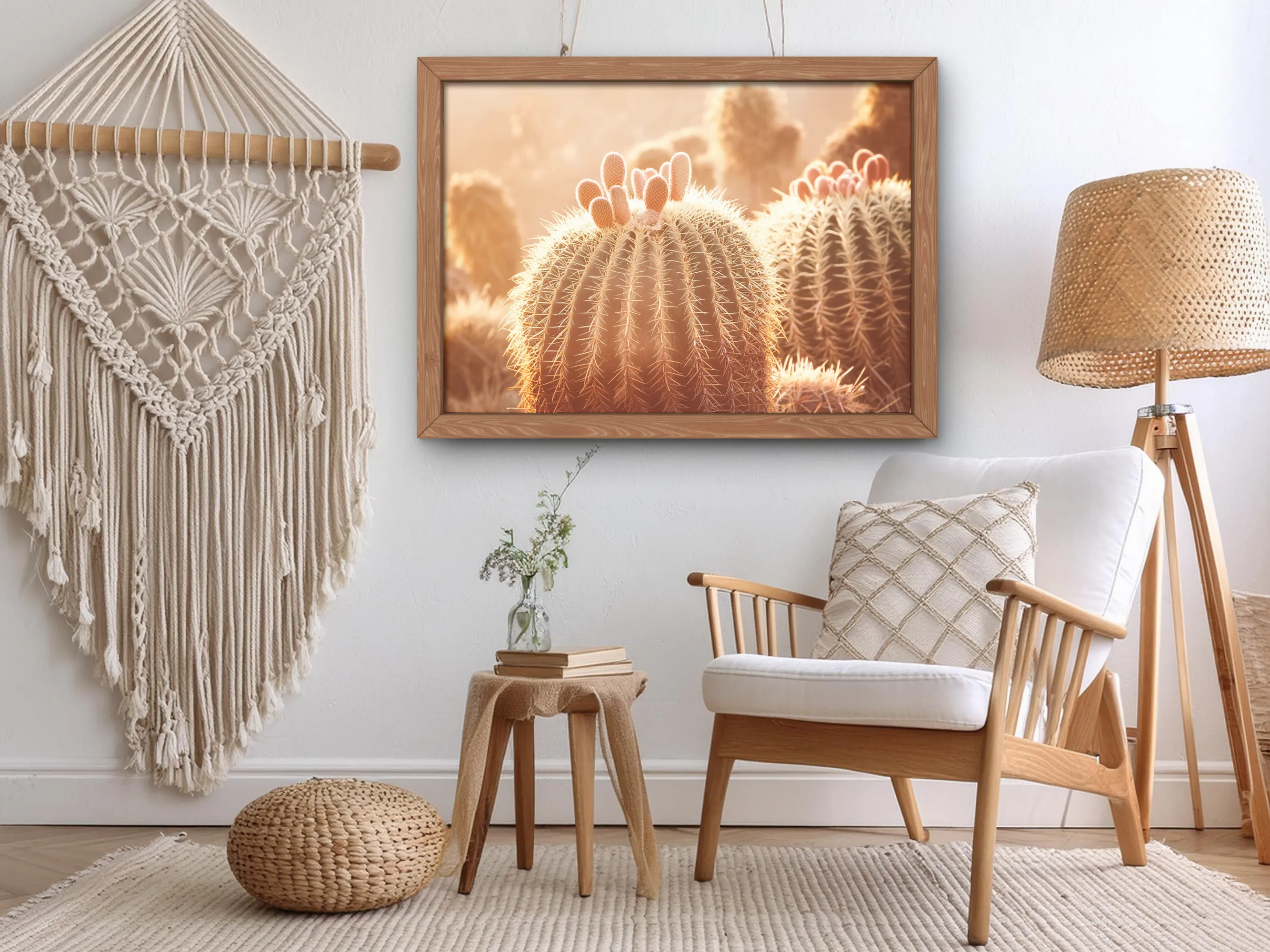 Golden Hour Cacti Scene Nature Inspired Wall Art