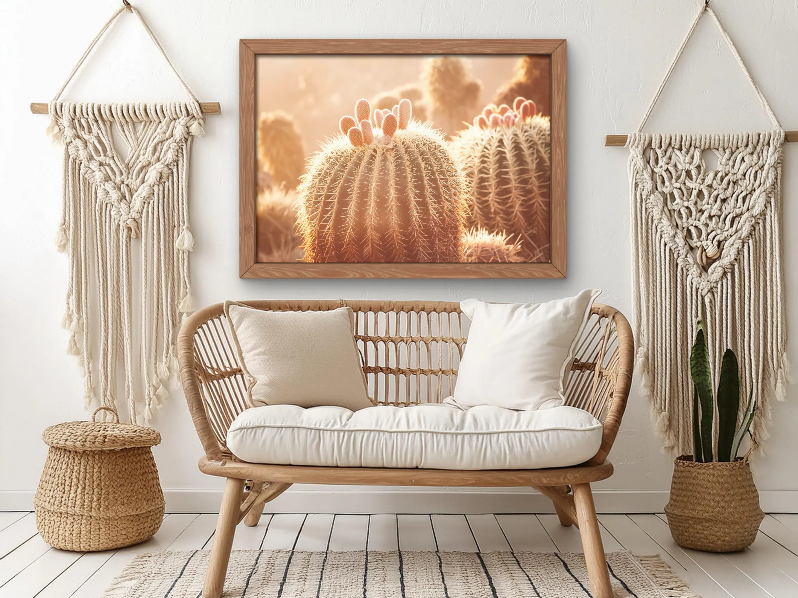 Golden Hour Cacti Scene Nature Inspired Wall Art