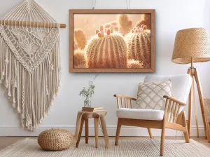 Golden Hour Cacti Scene Nature Inspired Wall Art