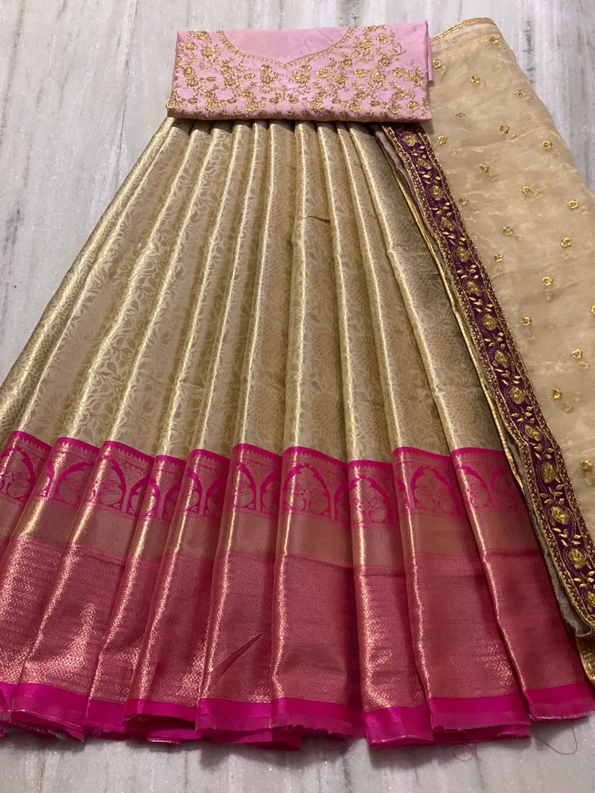 KANJIVARAM PURE SILK HALF SAREE VOL-01