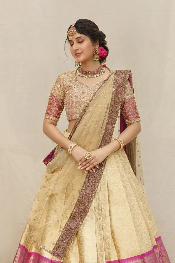 KANJIVARAM PURE SILK HALF SAREE VOL-01