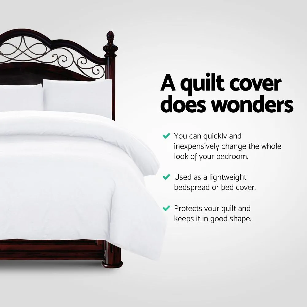 King Size Classic Quilt Cover Set - White