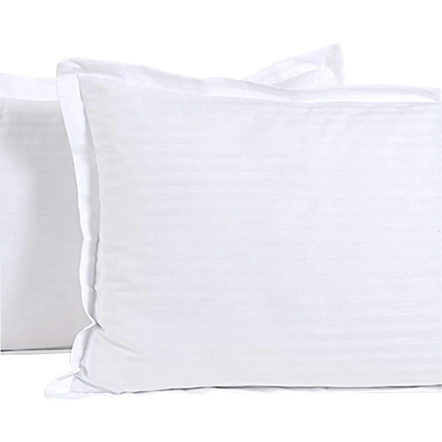 Kuber Industries 2 Pieces Cotton Luxurious Pillow Cover|Ultra Soft Satin Striped Pillow Case|Breathable & Wrinkle Free|Pack of 2 (White)-CTKTC040309, 200 TC