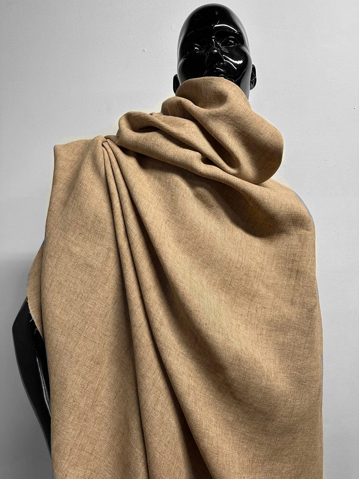 Luxury Italian Linen Shirting in Spelt Berry