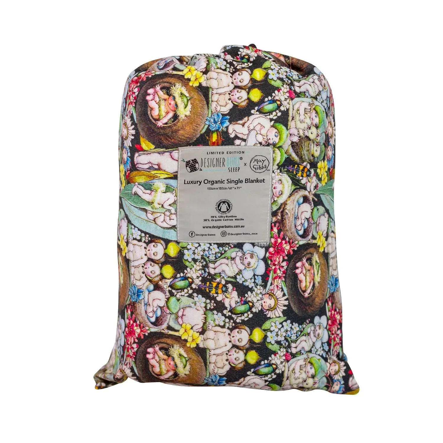 May Gibbs Gumnut Collage Single Blanket