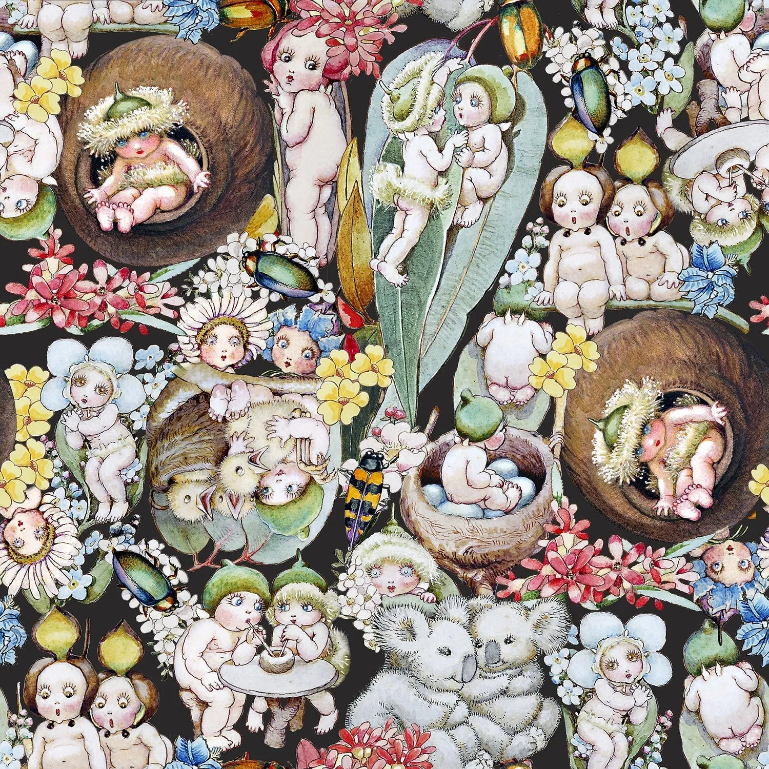 May Gibbs Gumnut Collage Single Blanket