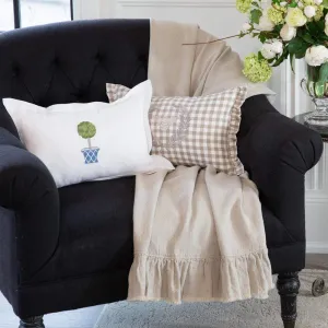 Provence Throw Natural Ruffle Fringe