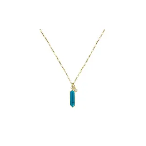 Roma Choker Turquoise/Diamond - Gold - NK-ROM-HEX-TURQ-BAGDIA