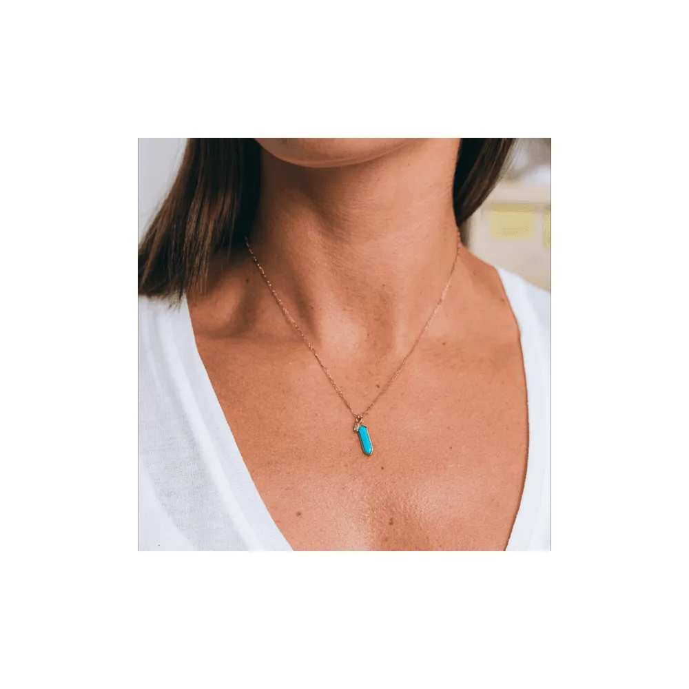 Roma Choker Turquoise/Diamond - Gold - NK-ROM-HEX-TURQ-BAGDIA