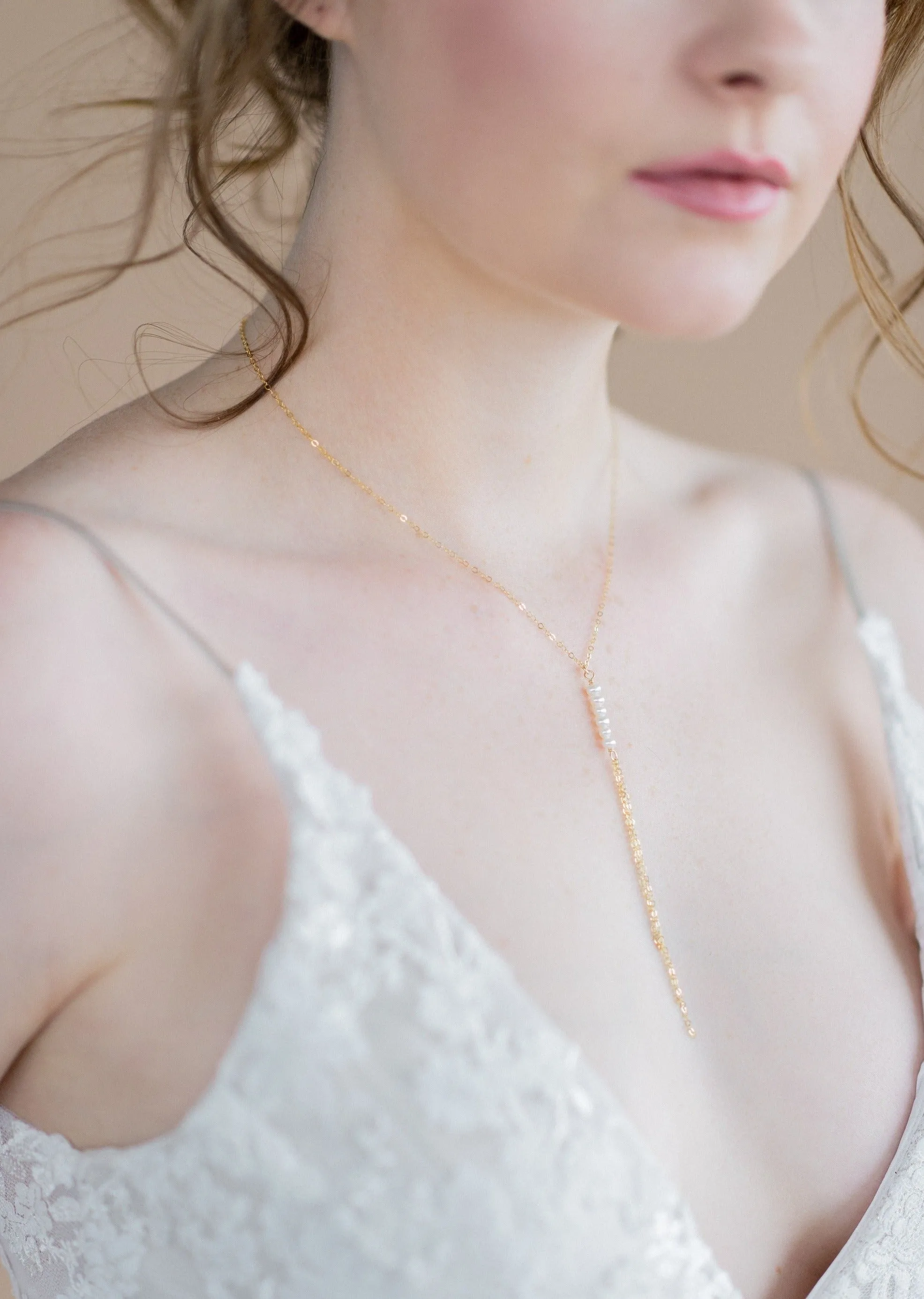 SPENCER Tiny Pearl Fringe Necklace