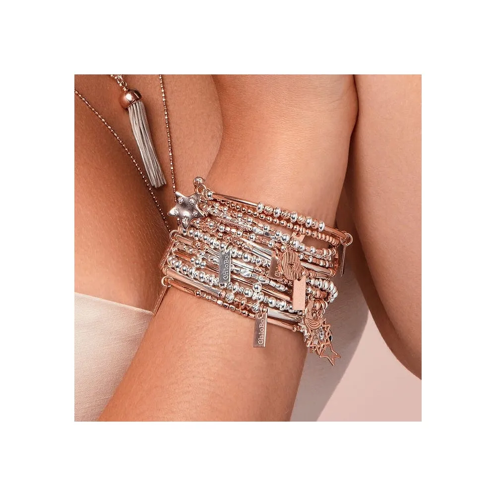 Sun Mandala Bracelet - Silver/Rose Gold - MBSBS577